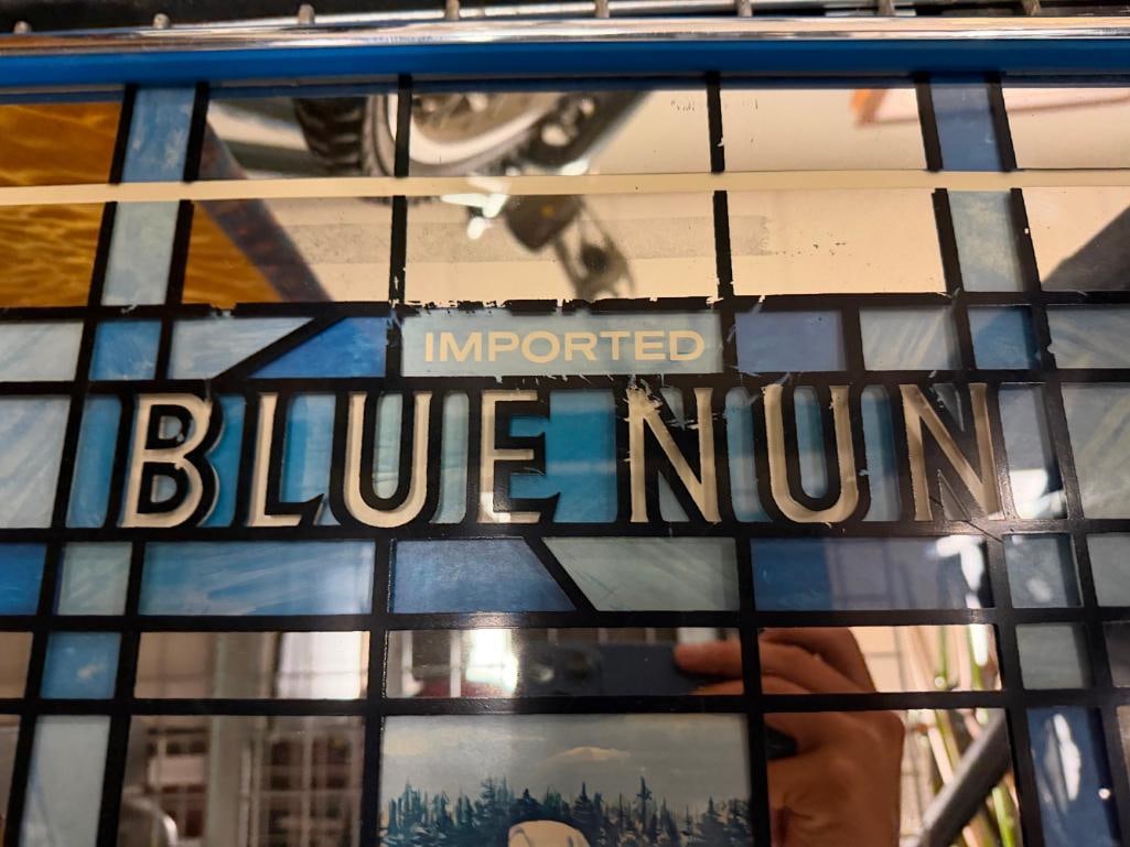 THREE IMPORTED BLUE NUN GERMAN WINE ADVERTISING BAR SIGNS - 10