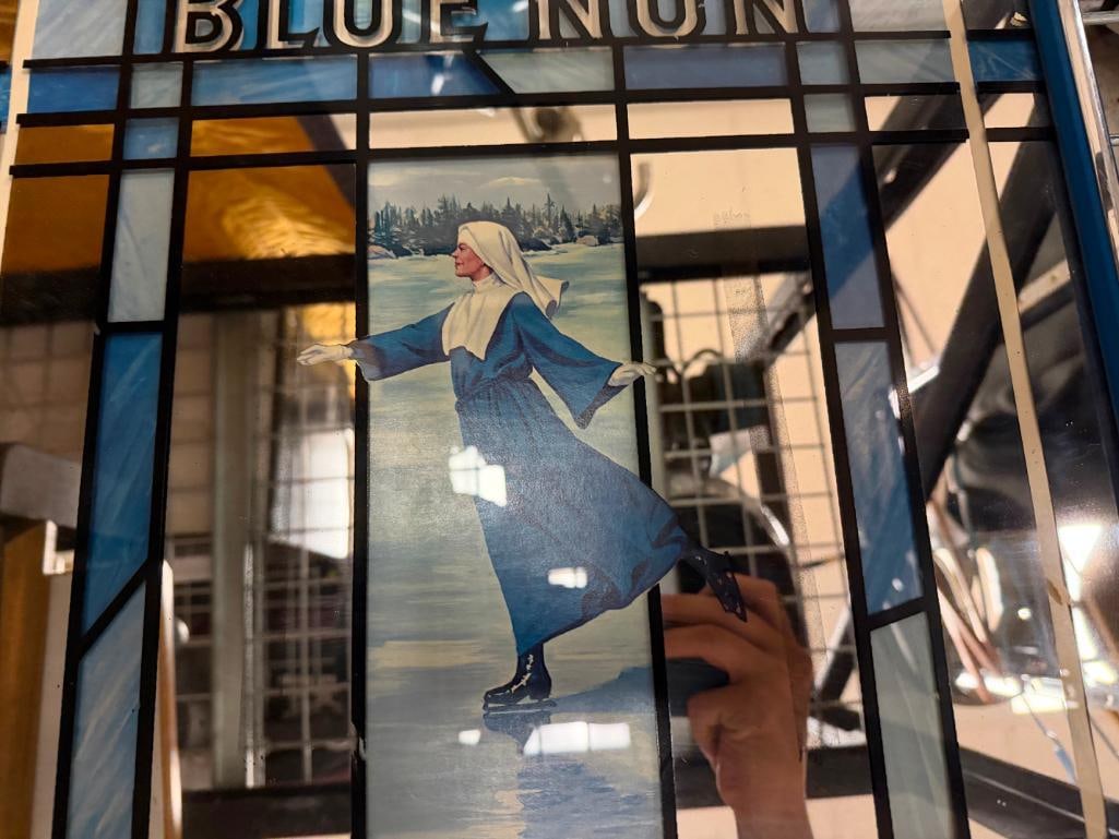 THREE IMPORTED BLUE NUN GERMAN WINE ADVERTISING BAR SIGNS - 11