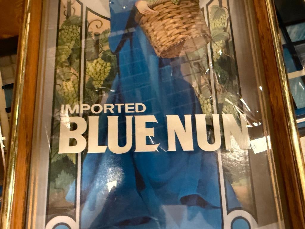 THREE IMPORTED BLUE NUN GERMAN WINE ADVERTISING BAR SIGNS - 7