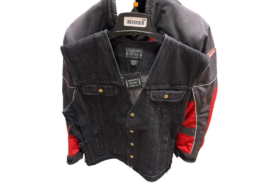 AUTHENTIC BIKER DENIM VINTAGE CUT MOTORCYCLE VEST (1 of 5)