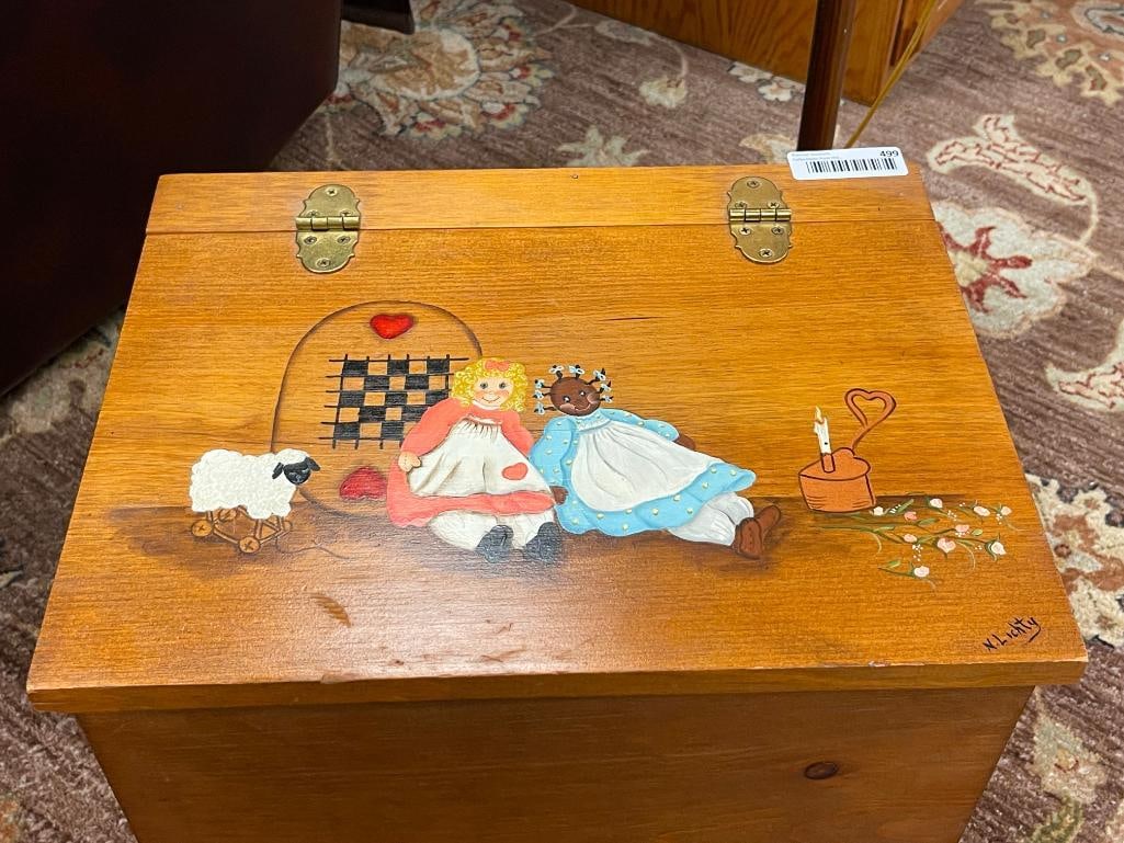 PINE COUNTRY STORAGE BOX WITH PAINTED TOP BY N. LICHTY - 2