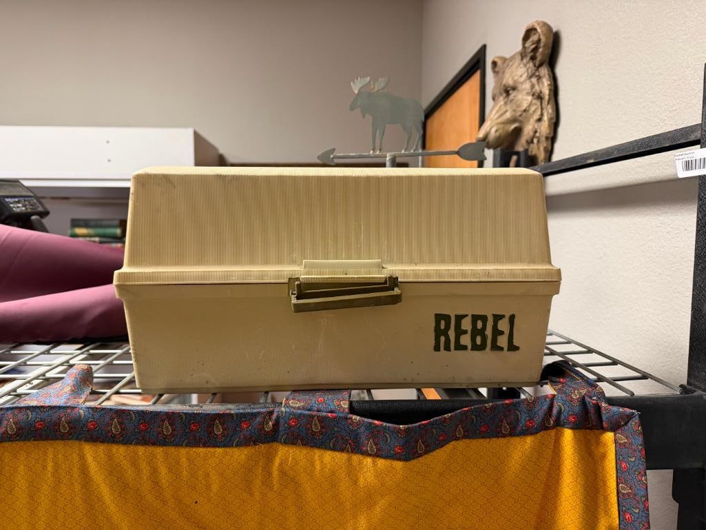 REBEL FISHING TACKLE BOX WITH SUPPLIES - 3
