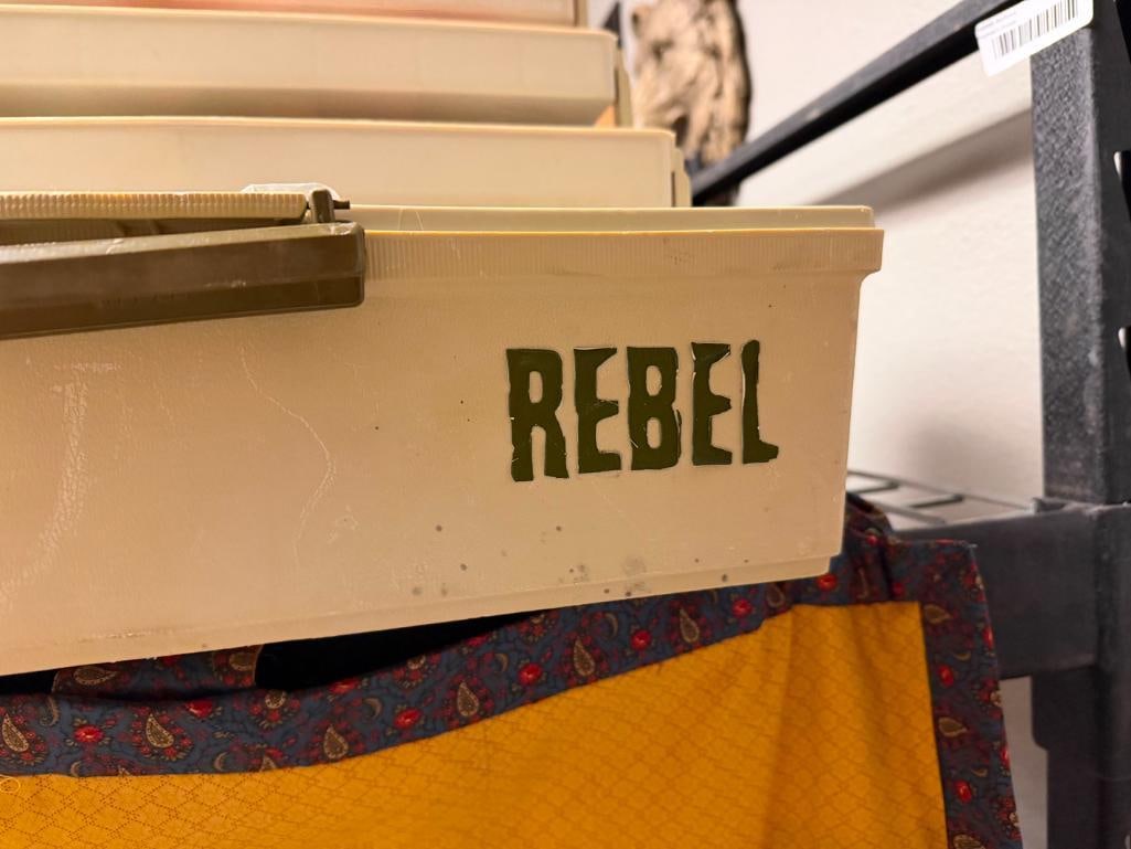 REBEL FISHING TACKLE BOX WITH SUPPLIES - 6