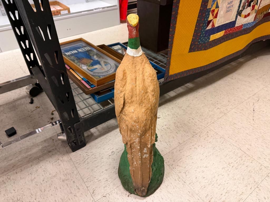 FIGURAL PAINTED PHEASANT CEMENT YARD ART - 6