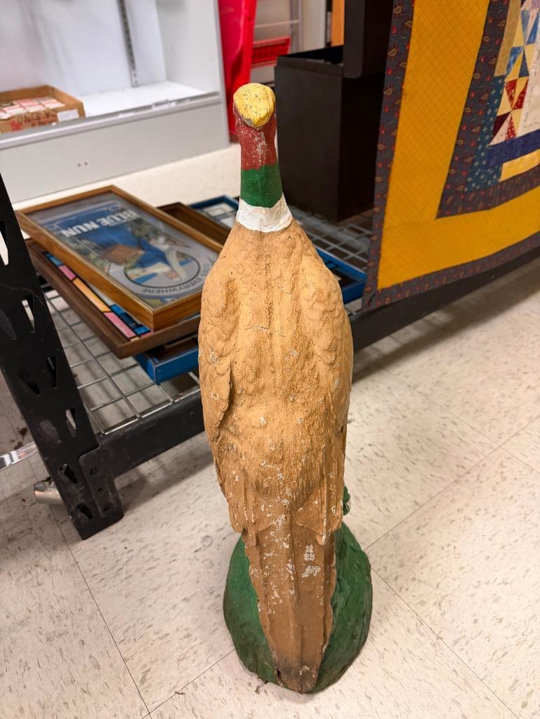 FIGURAL PAINTED PHEASANT CEMENT YARD ART - 7