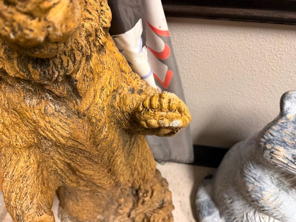 FIGURAL STANDING BEAR PAINTED CEMENT YARD ART SCULPTURE SIGNED "IDEAL 95" - 8