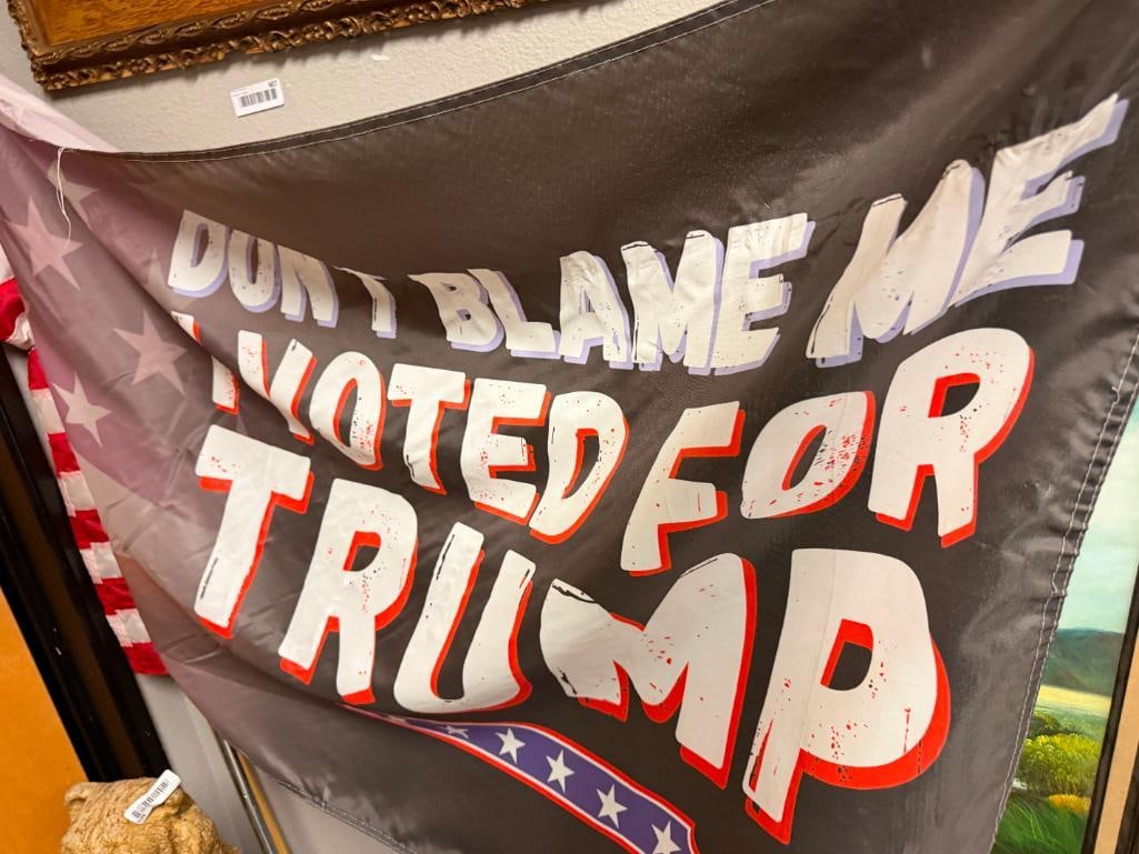 TWO AMERICAN FLAGS INCLUDING ONE WITH "DON'T BLAME ME I VOTED FOR TRUMP" MESSAGE - 3