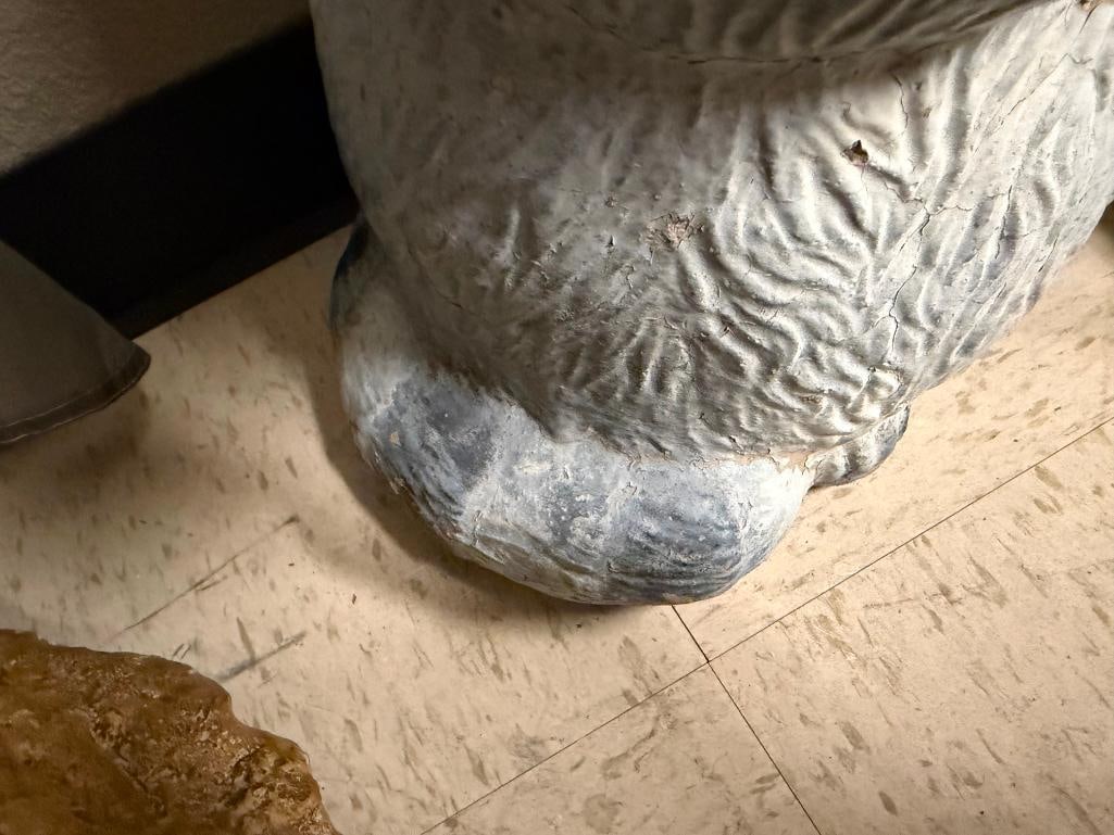 FIGURAL STANDING RACOON PAINTED CEMENT YARD ART SCULPTURE - 6