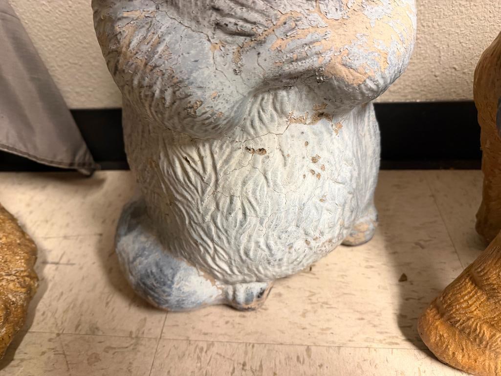 FIGURAL STANDING RACOON PAINTED CEMENT YARD ART SCULPTURE - 7