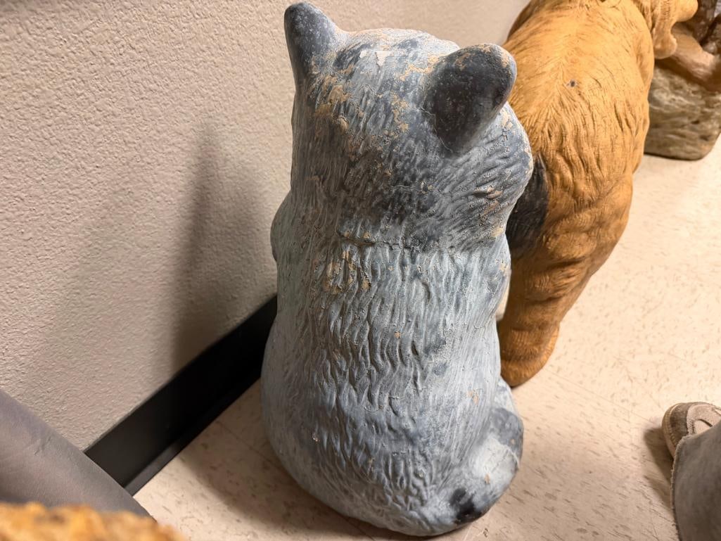 FIGURAL STANDING RACOON PAINTED CEMENT YARD ART SCULPTURE - 8