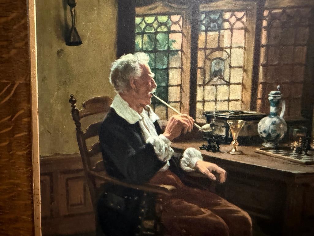 ANTIQUE PRINT " CHECKMATED " BY GERMAN ARTIST ALBERT SCHRODER - 7
