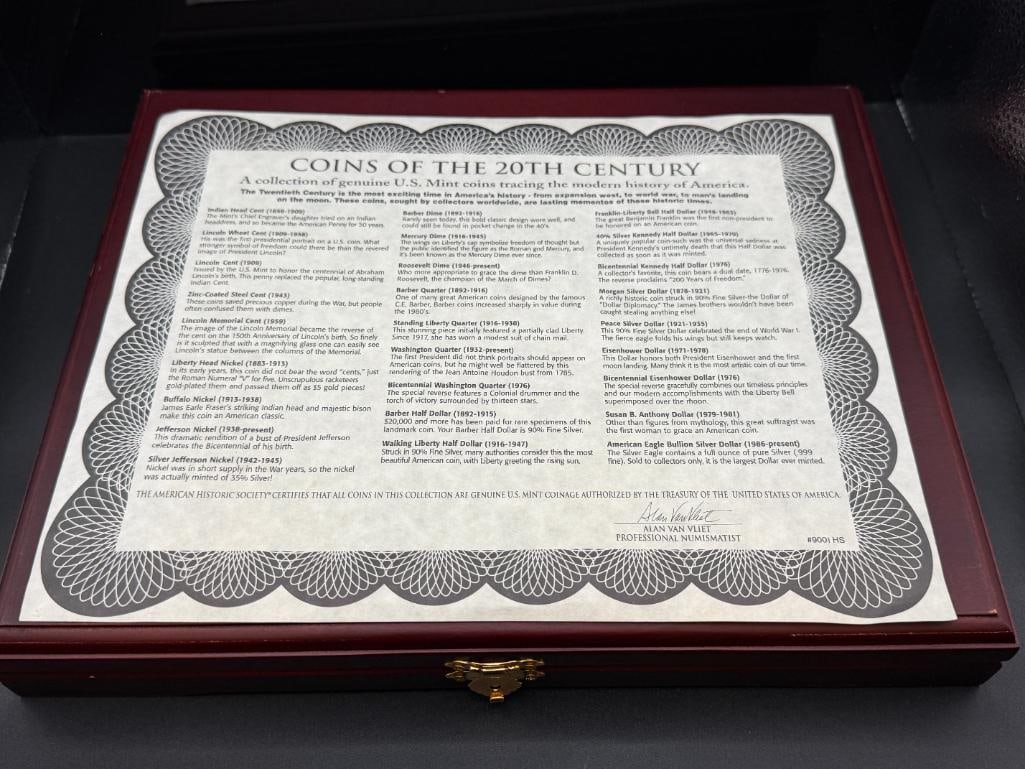 COINS OF THE 20TH CENTURY SET FEATURING 27 COINS INCLUDING SEVERAL 90% SILVER COINS - 12