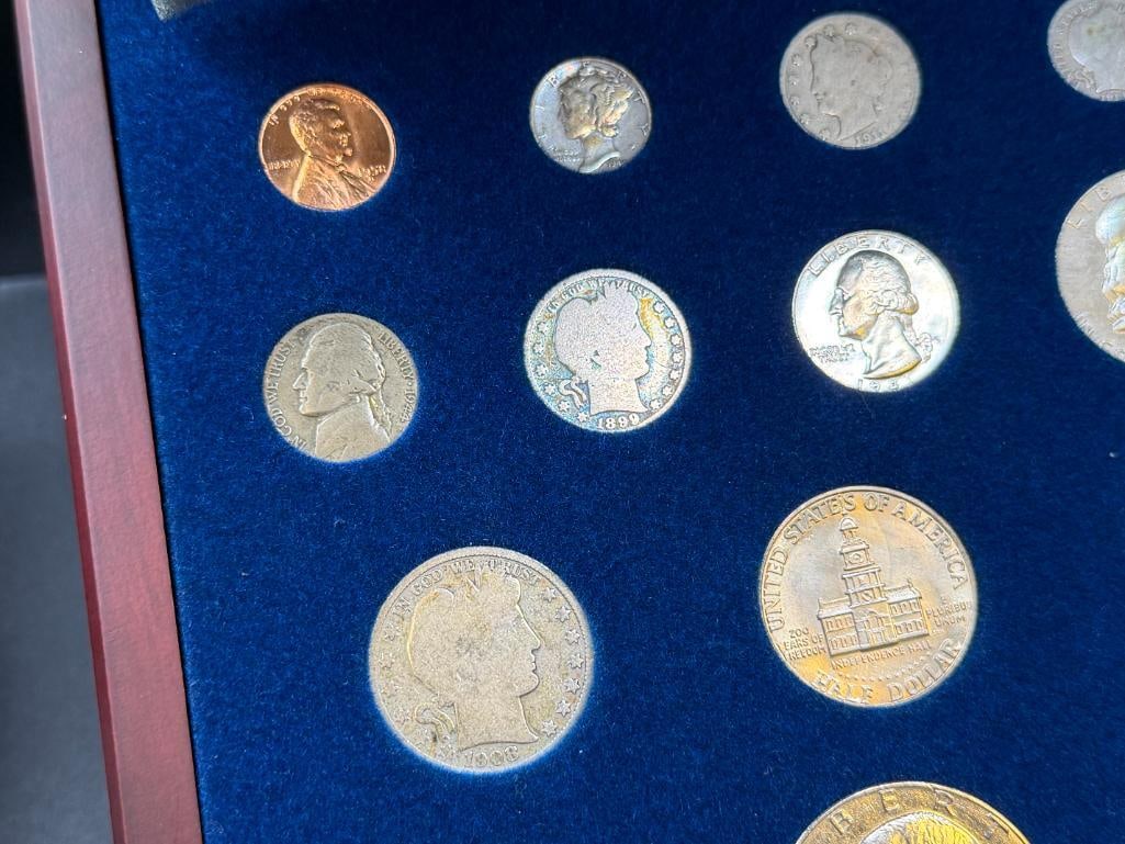 COINS OF THE 20TH CENTURY SET FEATURING 27 COINS INCLUDING SEVERAL 90% SILVER COINS - 8