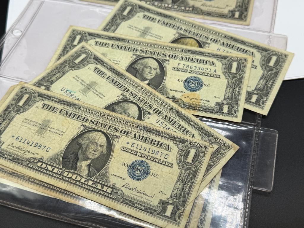 SEVEN U.S. $ SILVER CERTIFICATES INCLUDING TWO STAR NOTES - 10