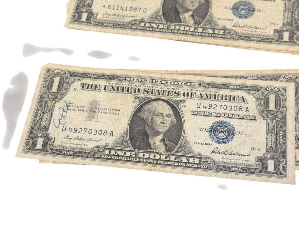 SEVEN U.S. $ SILVER CERTIFICATES INCLUDING TWO STAR NOTES - 12