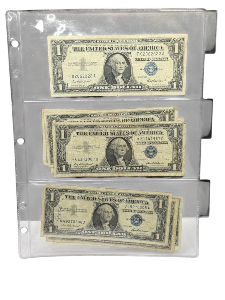 SEVEN U.S. $ SILVER CERTIFICATES INCLUDING TWO STAR NOTES (1 of 15)