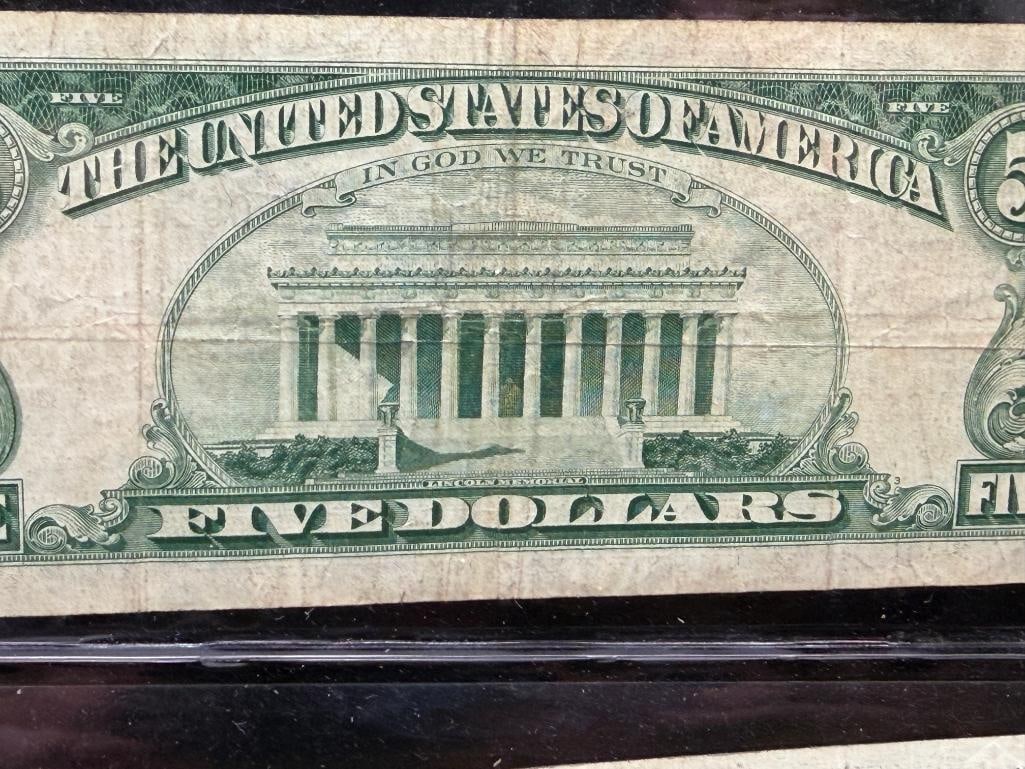 THREE 1963 U.S. $5 CURRENCY NOTES FEATURING RED SEALS - 15