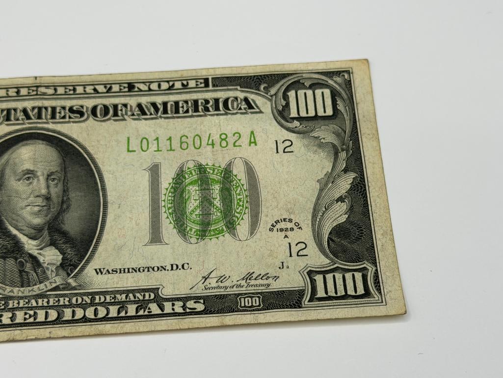1928-A $100 FEDERAL RESERVE CURRENCY NOTE REEDEMABLE IN GOLD ON DEMAND - 3