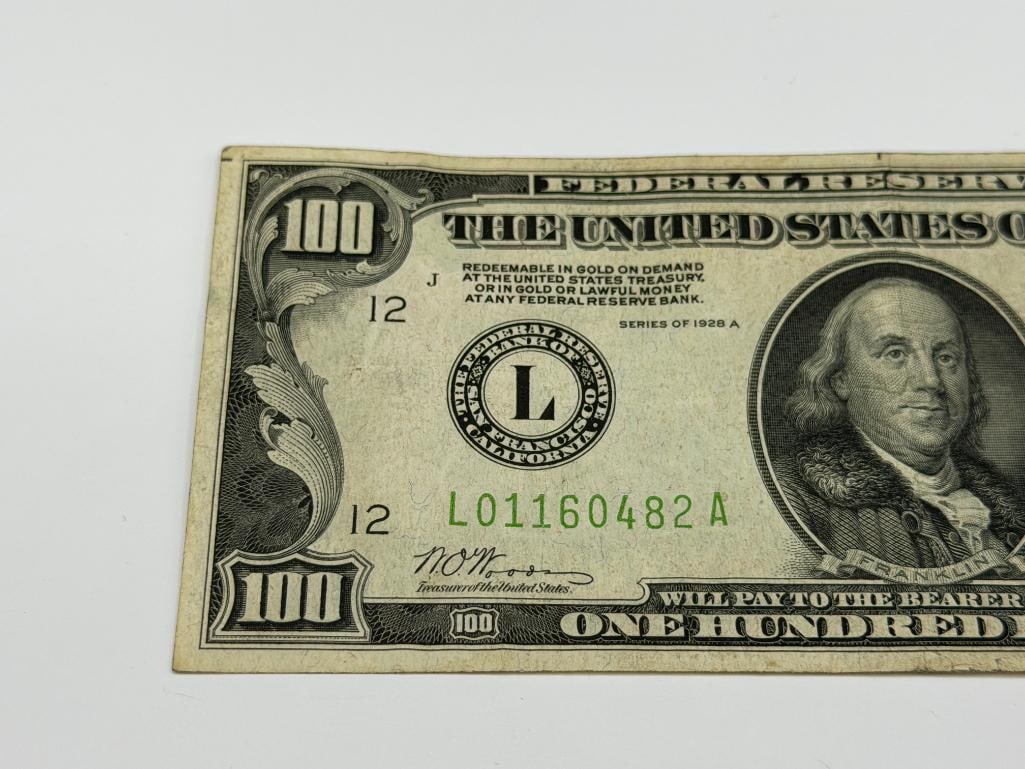 1928-A $100 FEDERAL RESERVE CURRENCY NOTE REEDEMABLE IN GOLD ON DEMAND - 4
