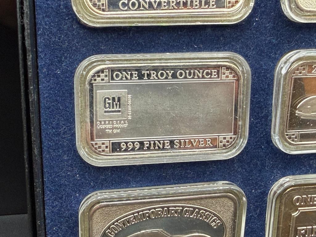 SIX COLLECTIBLE CONTEMPORARY CLASSICS AND GM CORVETTE DESIGNED .999 FINE SILVER BARS - 7