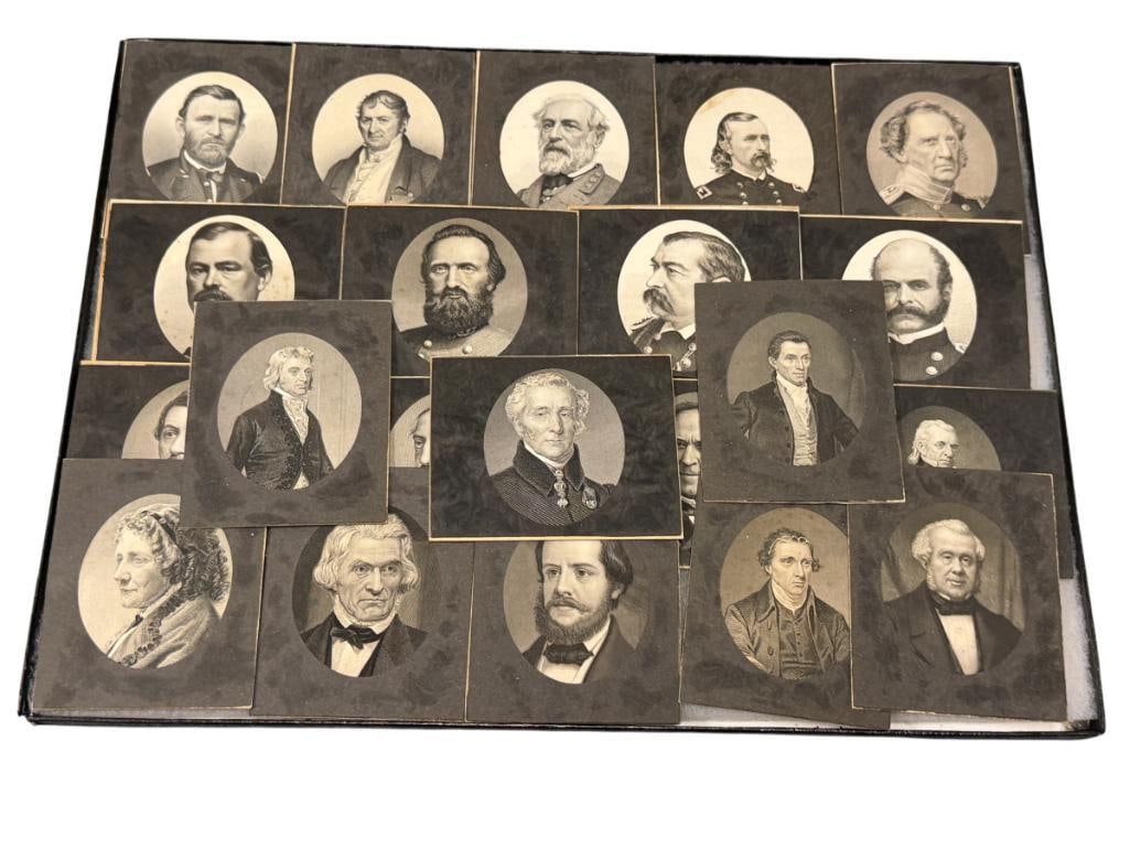 19TH - 20TH CENTURY CABINET CARDS FROM HISTORICAL FIGURES MEADE, E. LEE , MC DOWELL, CUSTER, GRANT: 19 CARDS TOTAL 3 1/8" X 4"