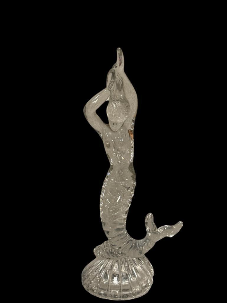 CRYSTAL FIGURE OF A MERMAID STANDING ON A SHELL (1 of 8)