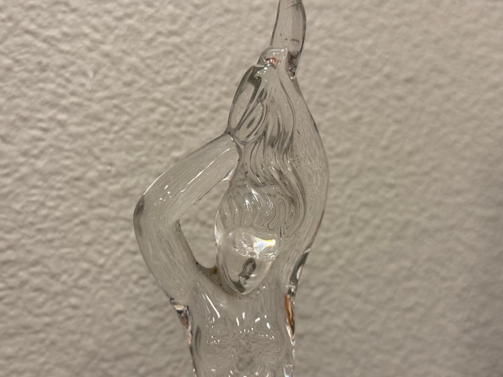 CRYSTAL FIGURE OF A MERMAID STANDING ON A SHELL - 2