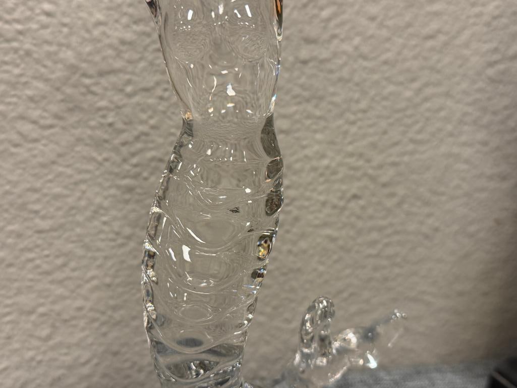 CRYSTAL FIGURE OF A MERMAID STANDING ON A SHELL - 3