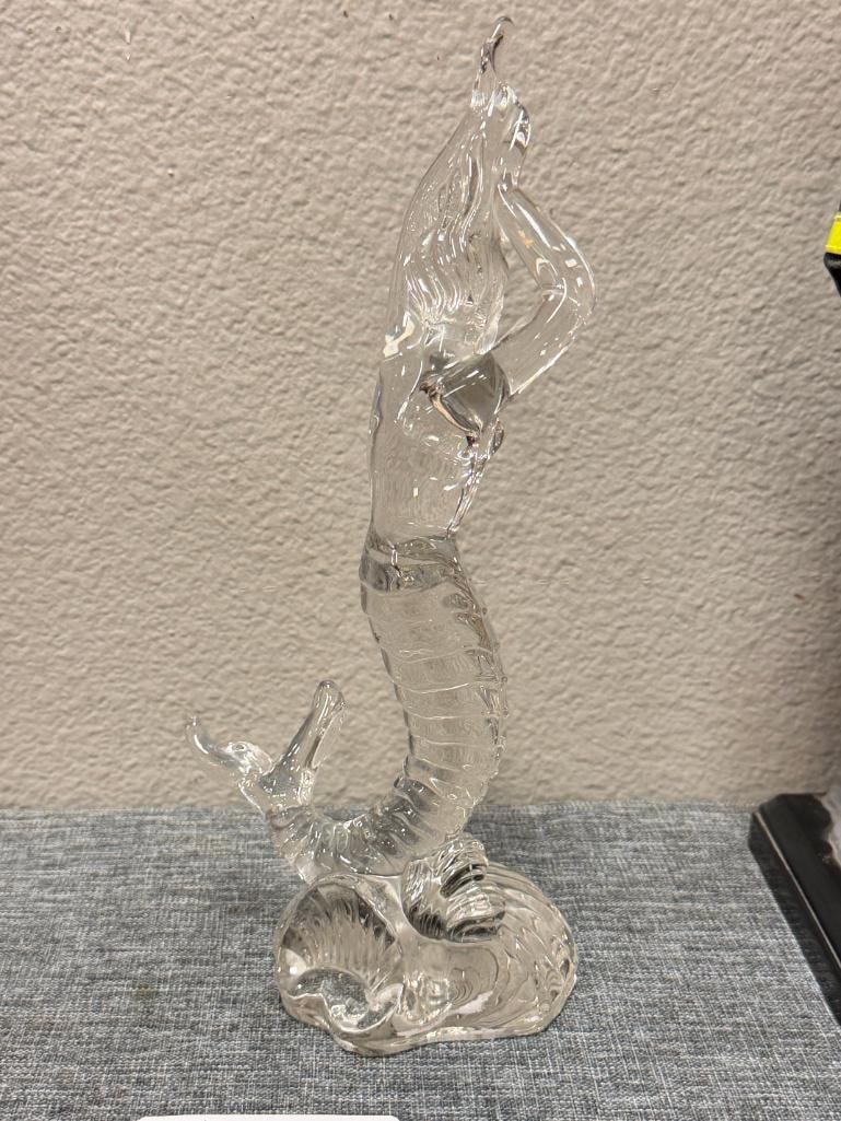 CRYSTAL FIGURE OF A MERMAID STANDING ON A SHELL - 5