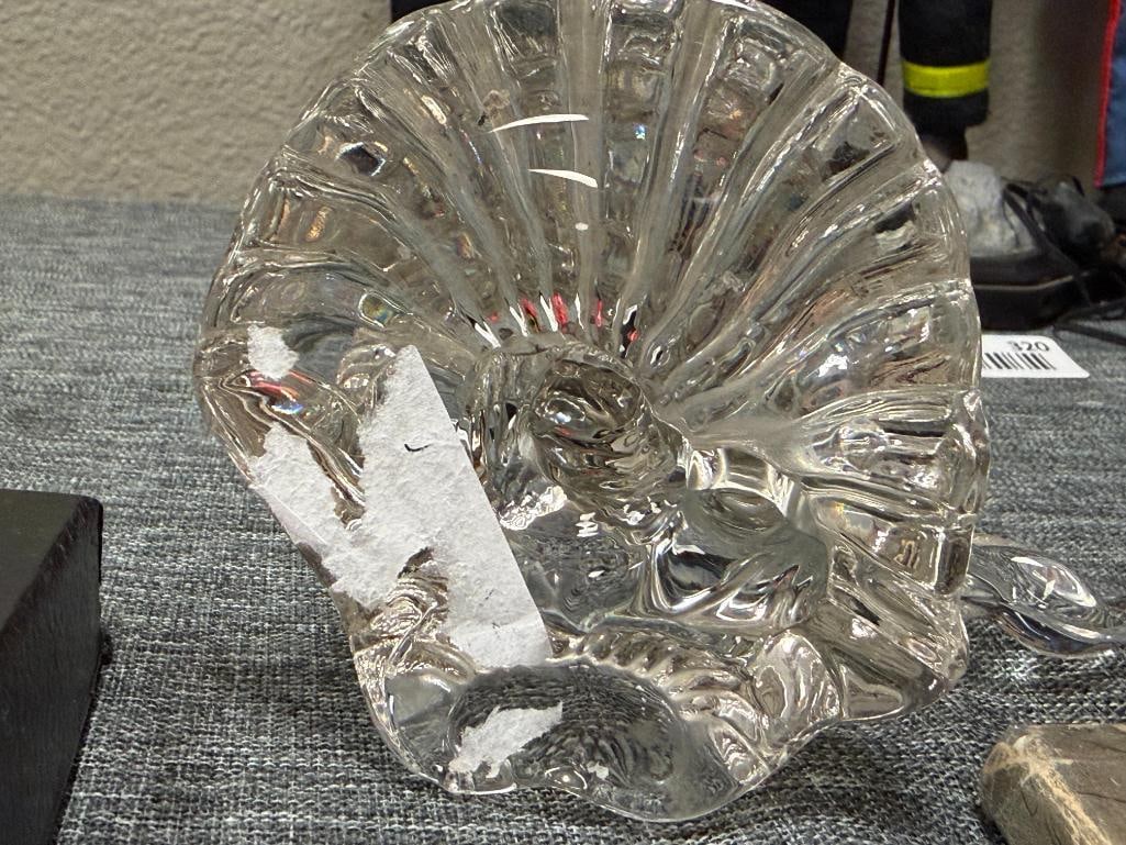 CRYSTAL FIGURE OF A MERMAID STANDING ON A SHELL - 7