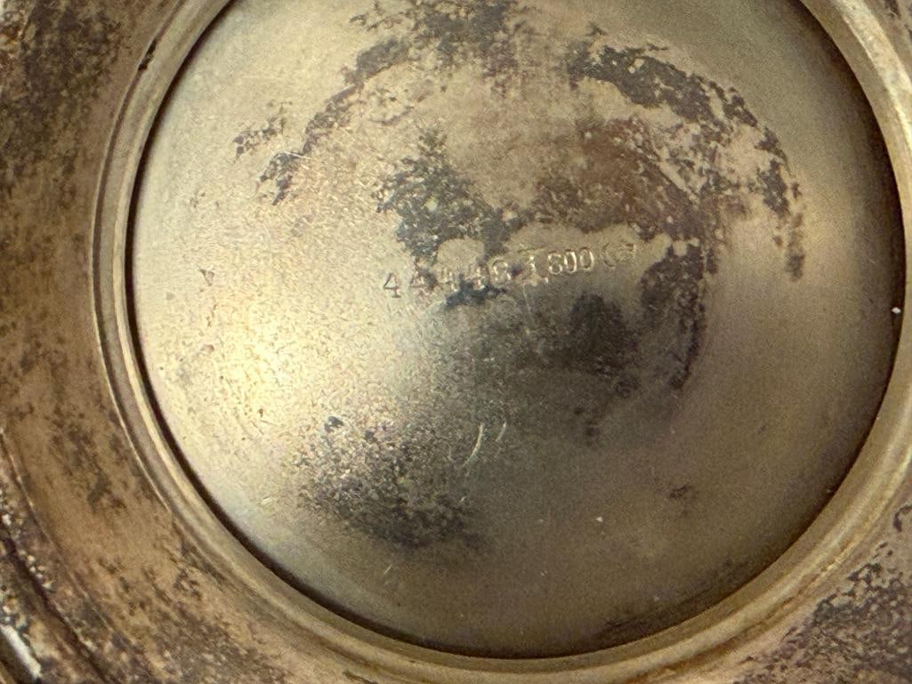 1930'S .800 SILVER ALMS DISH / BAPTISMAL BOWL WITH ENGRAVED GERMAN INSCRIPTIONS 344 GRAMS - 7