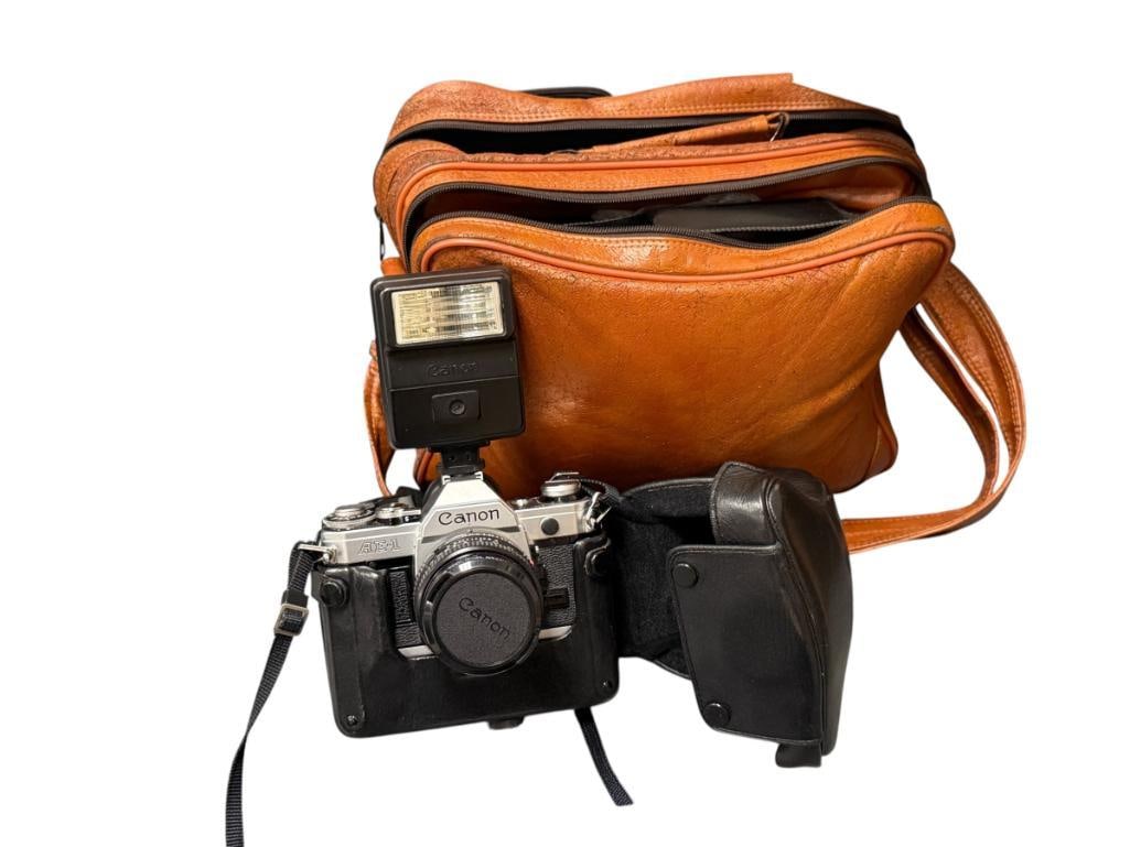 VINTAGE CANON AE-1 ICONIC 3MM SLR FILM CAMERA WITH MANY ACCESSORIES LENSES, CAMERA BAG, MANUALS (1 of 13)