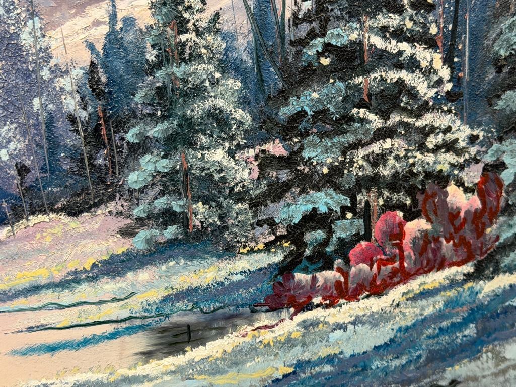 VERNON WOOD AMERICAN ARTIST ORIGINAL OIL ON CANVAS LANDSCAPE PAINTING - 5