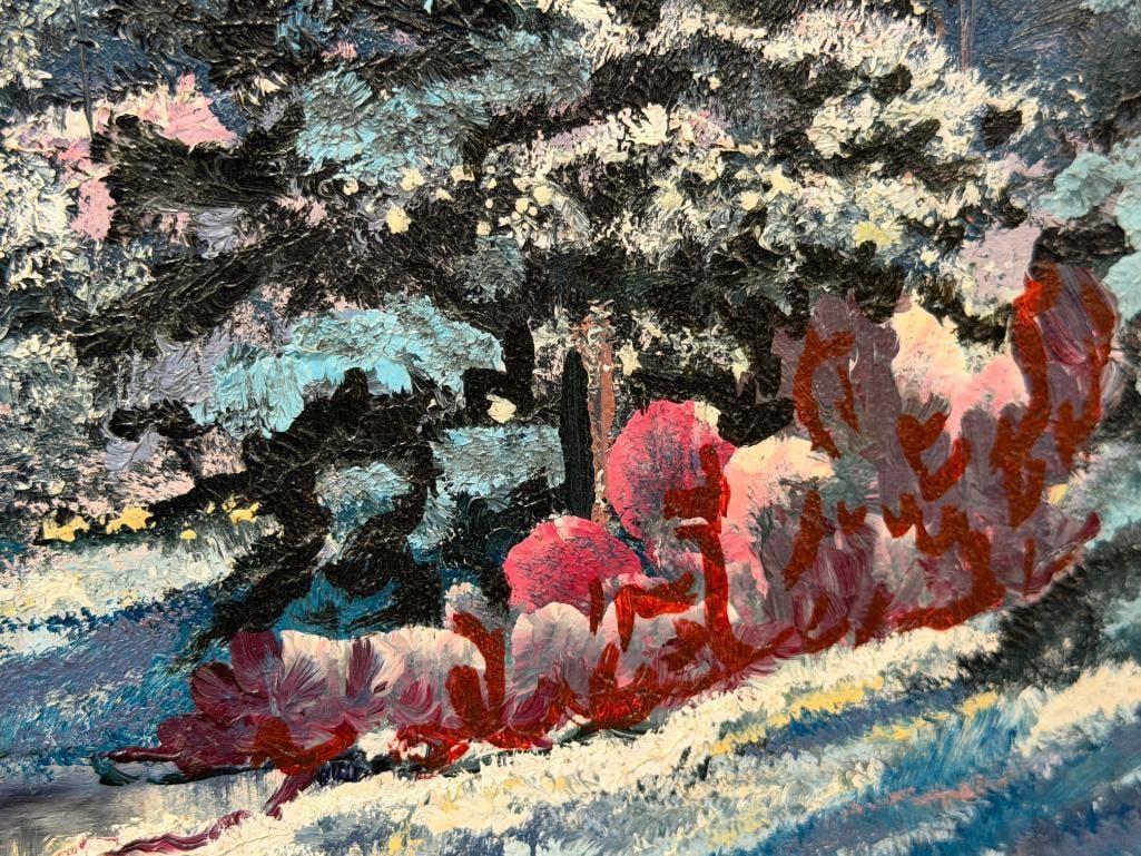 VERNON WOOD AMERICAN ARTIST ORIGINAL OIL ON CANVAS LANDSCAPE PAINTING - 6
