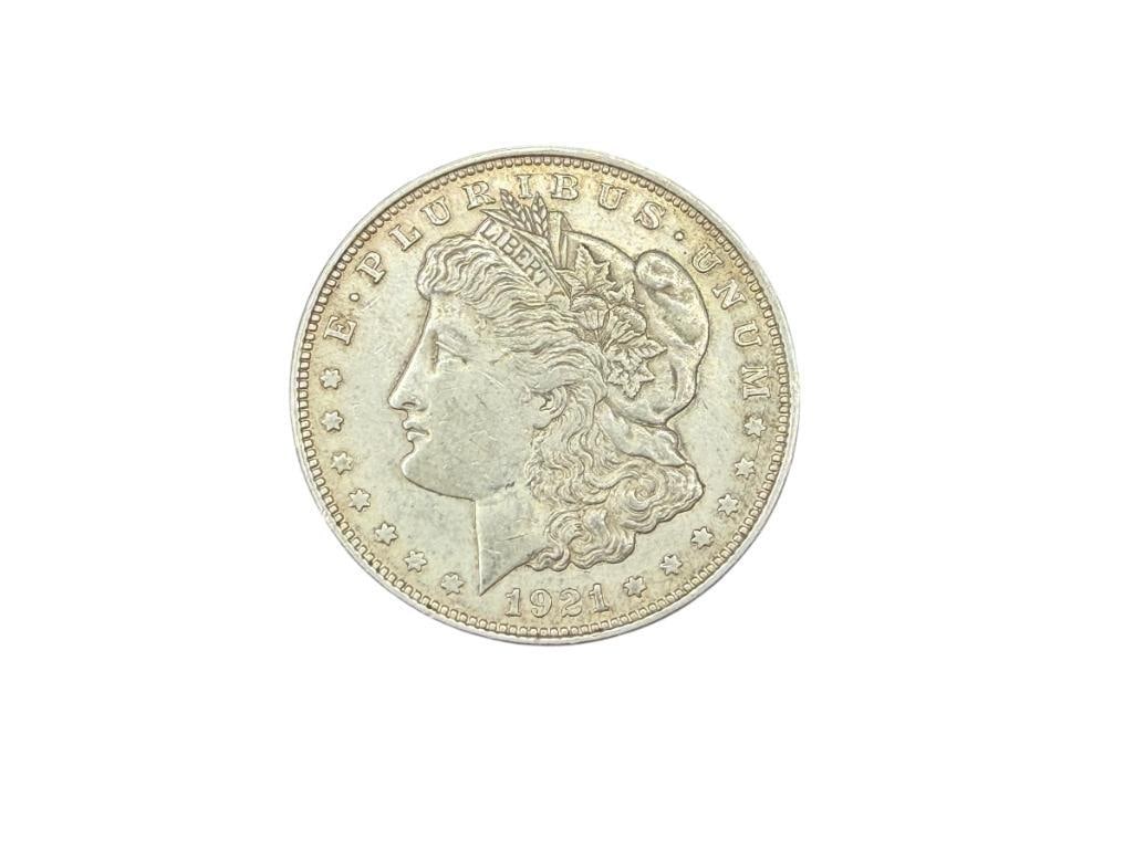 1921 U.S. MORGAN SILVER DOLLAR: 90% SILVER