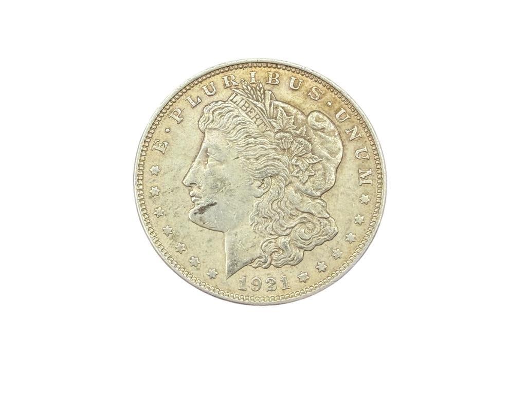 1921 U.S. MORGAN SILVER DOLLAR: 90% SILVER