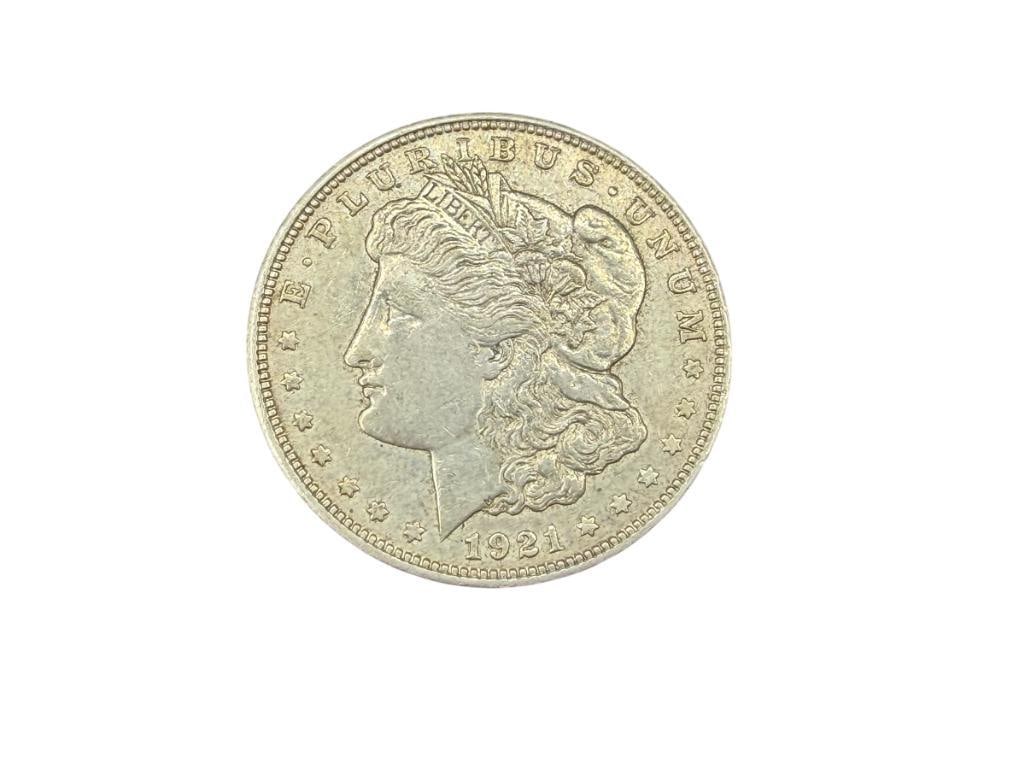 1921-D U.S. MORGAN SILVER DOLLAR: 90% SILVER