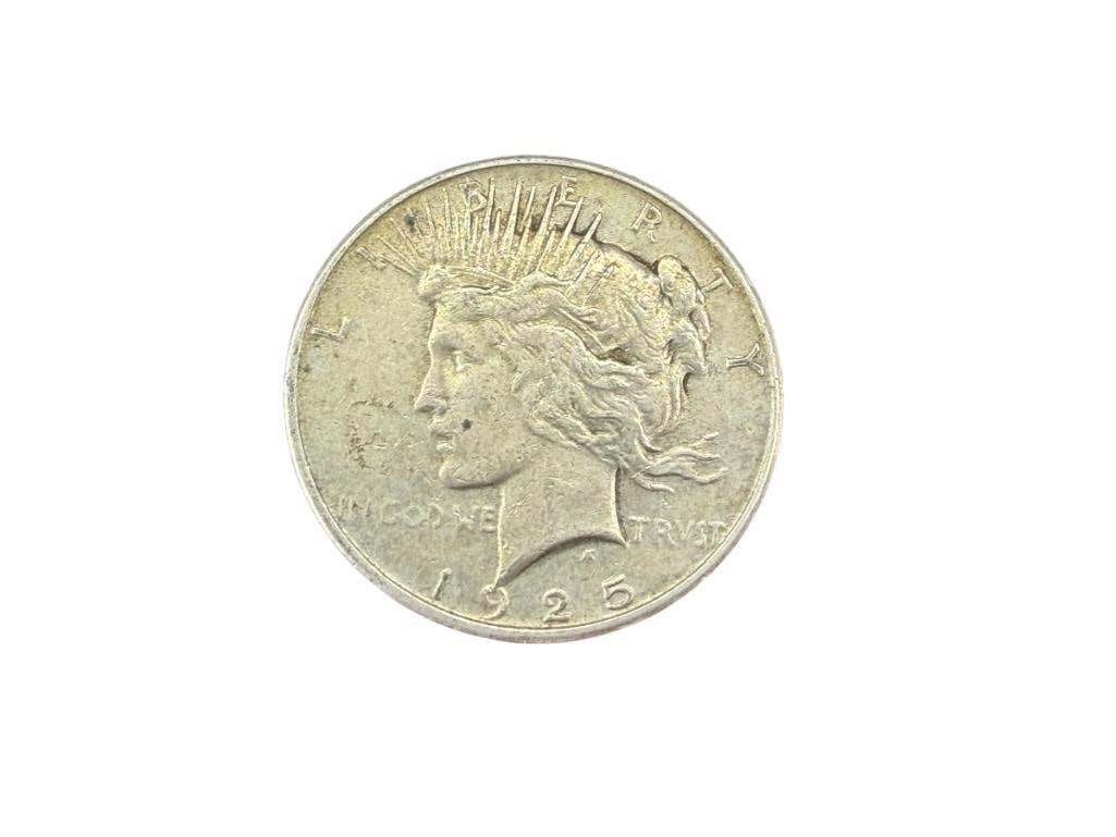 1925 U.S. PEACE SILVER DOLLAR: 90% SILVER