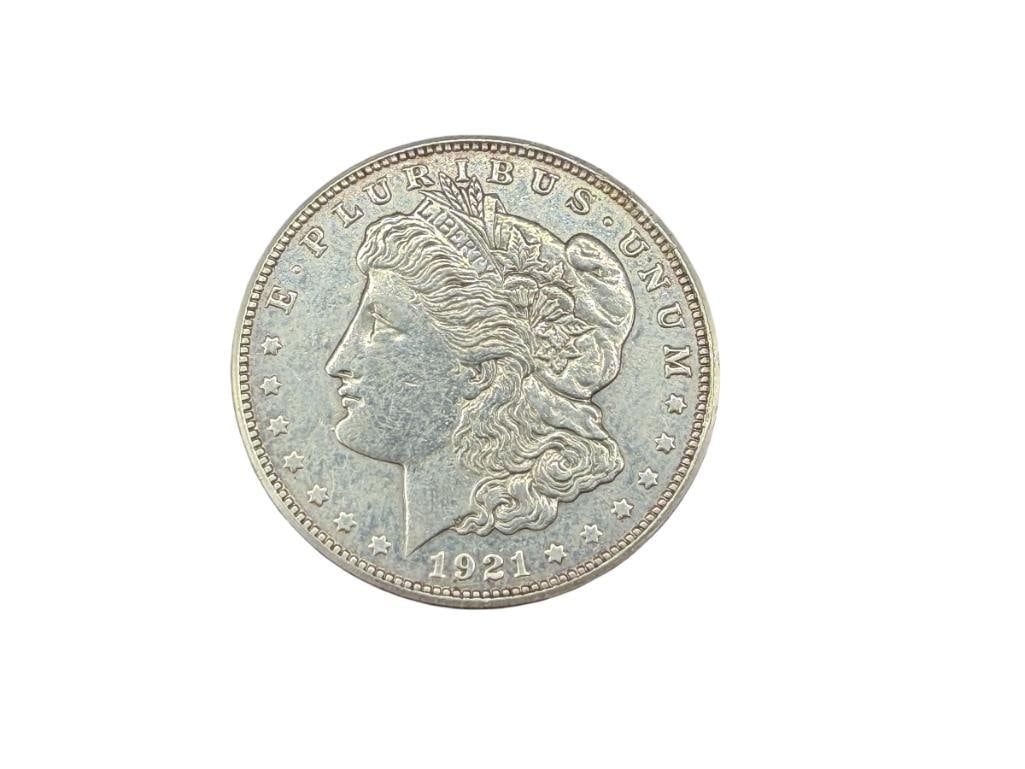 1921-S U.S. MORGAN SILVER DOLLAR: 90% SILVER