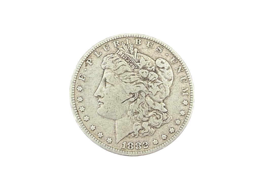 1882 U.S. MORGAN SILVER DOLLAR: 90% SILVER