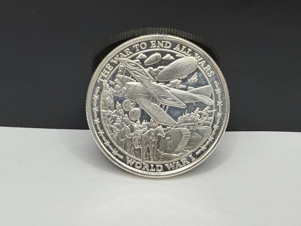 2019 WORLD WAR I COMMEMORATIVE .999 FINE SILVER COIN - 4