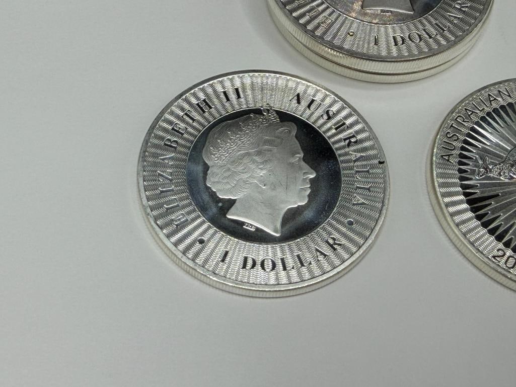 FIVE 2017 AUSTRALIAN KANGAROO ELIZABETH II .999 FINE SILVER DOLLAR - 2