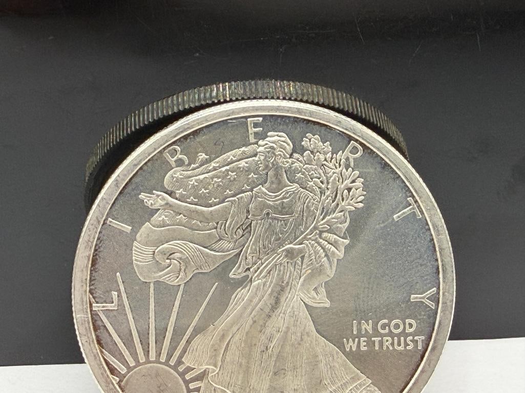GOLDEN STATE MINT U.S. AMERICAN SILVER EAGLE DESIGN .999 FINE SILVER ROUND - 5