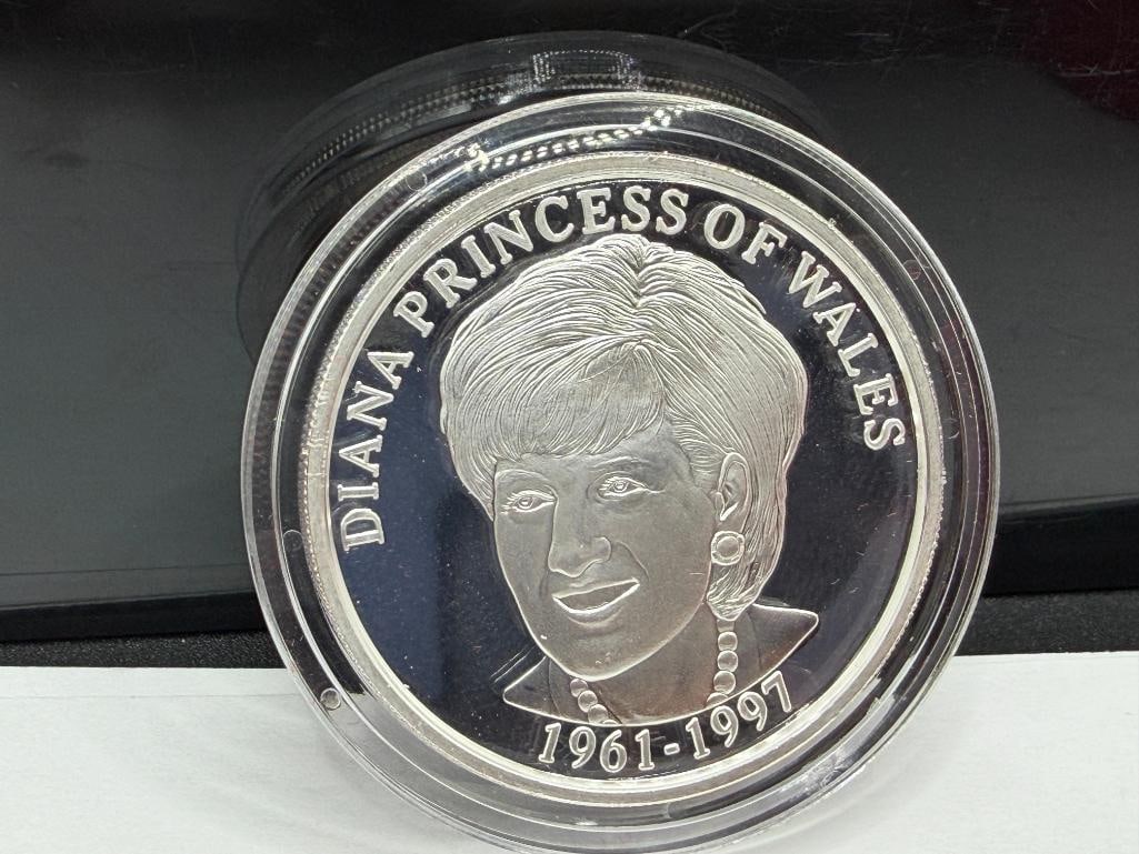 DIANA PRINCESS OF WALES COMMEMORATIVE .999 FINE SILVER ROUND - 3