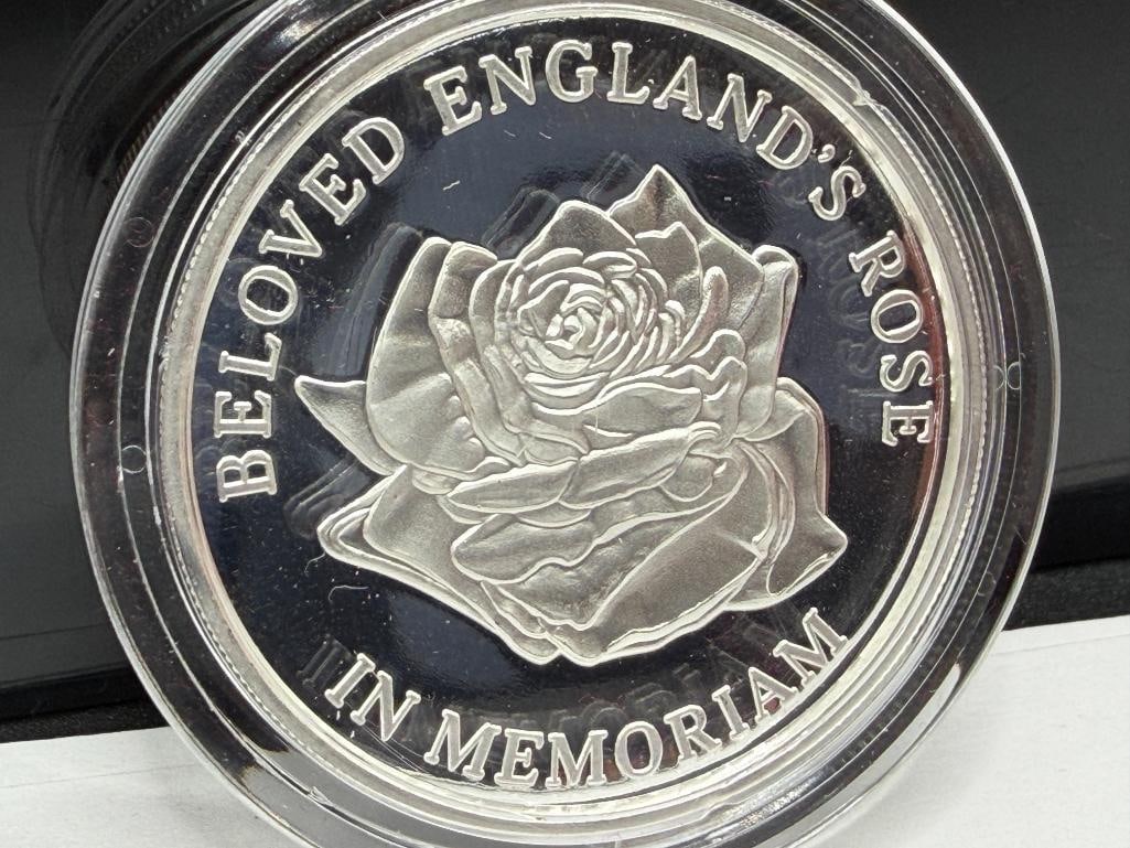 DIANA PRINCESS OF WALES COMMEMORATIVE .999 FINE SILVER ROUND - 5