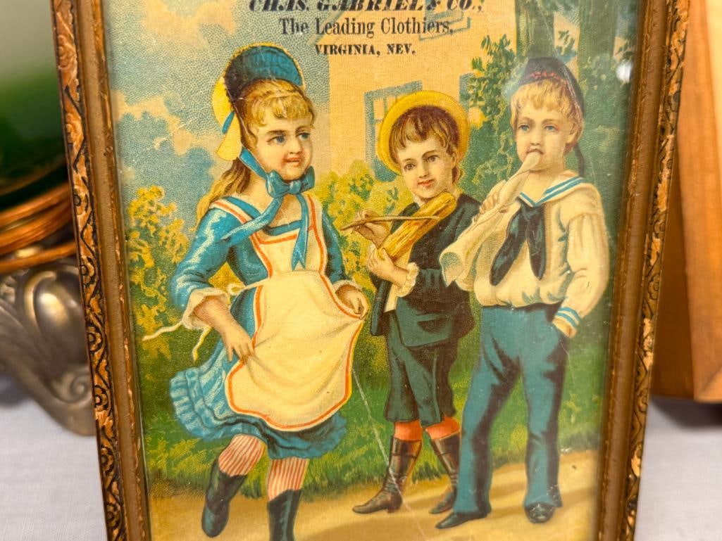 19TH CENTURY CHROMOLITHOGRPAH ADVERTISMENT FROM CHAS. GABRIEL & CO. CLOTHIERS VIRGINIA CITY, NV - 2