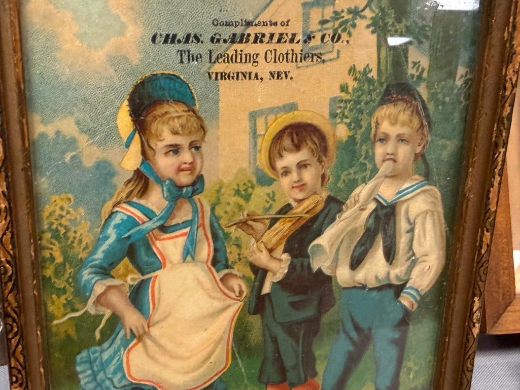 19TH CENTURY CHROMOLITHOGRPAH ADVERTISMENT FROM CHAS. GABRIEL & CO. CLOTHIERS VIRGINIA CITY, NV - 3