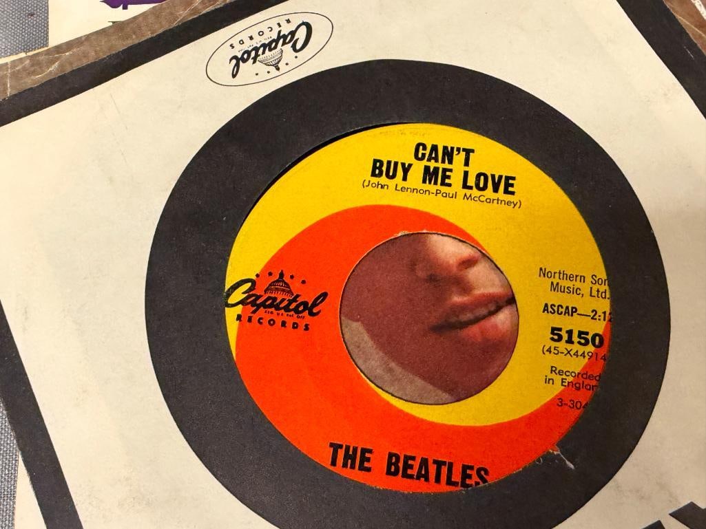 12 45 RPM VINYL ALBUMS THE BEATLES, THE BEACH BOYS, ROY ORBISON, FRANKIE AVALON, BOBBY VINTON - 5
