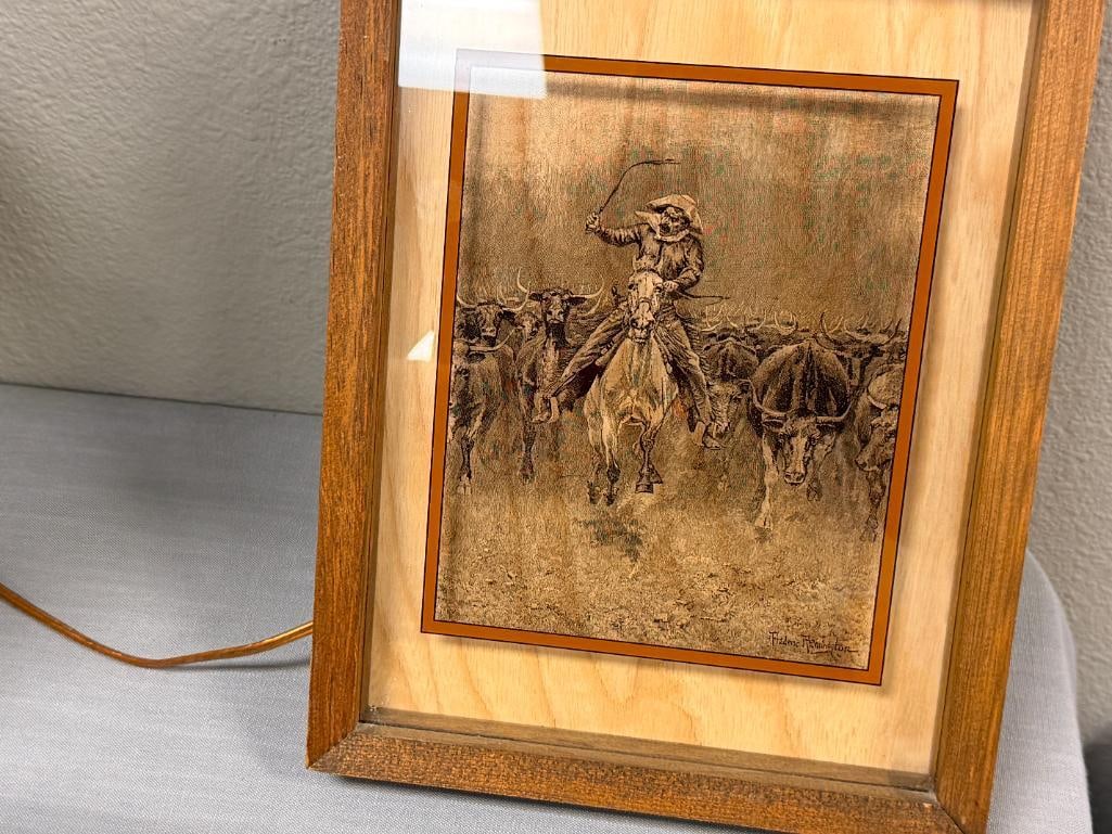 LUCID LINES PHOTOGRAPHY ON GLASS FREDERIC REMINGTON WESTERN ART ON GLASS - 6