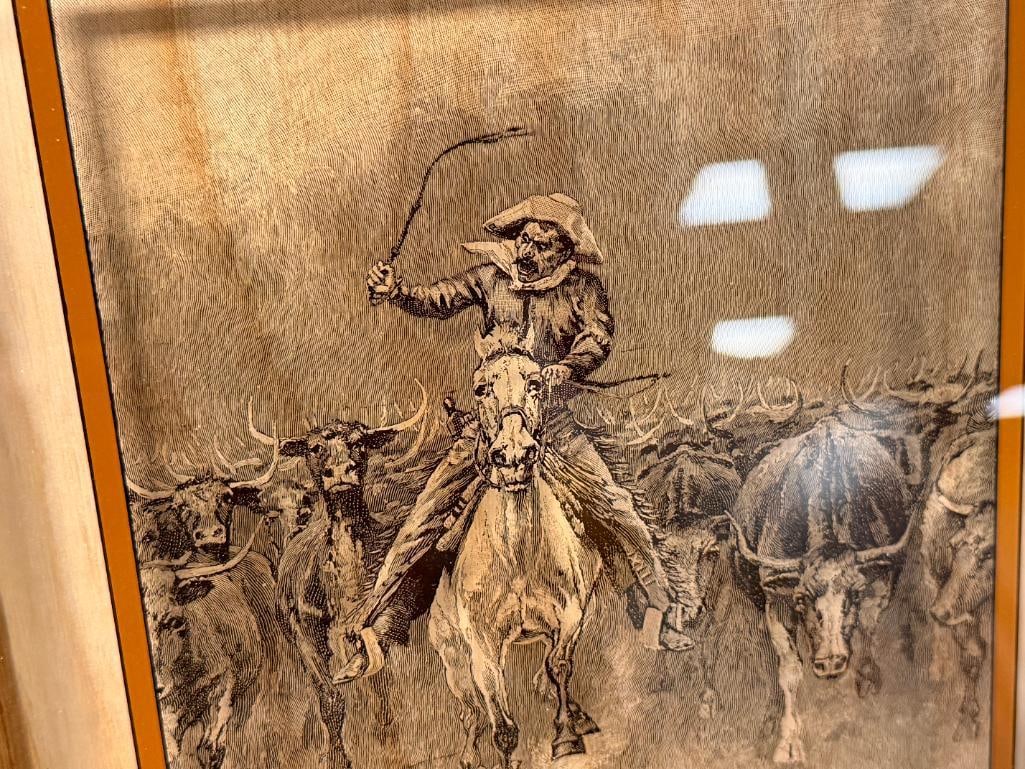 LUCID LINES PHOTOGRAPHY ON GLASS FREDERIC REMINGTON WESTERN ART ON GLASS - 7